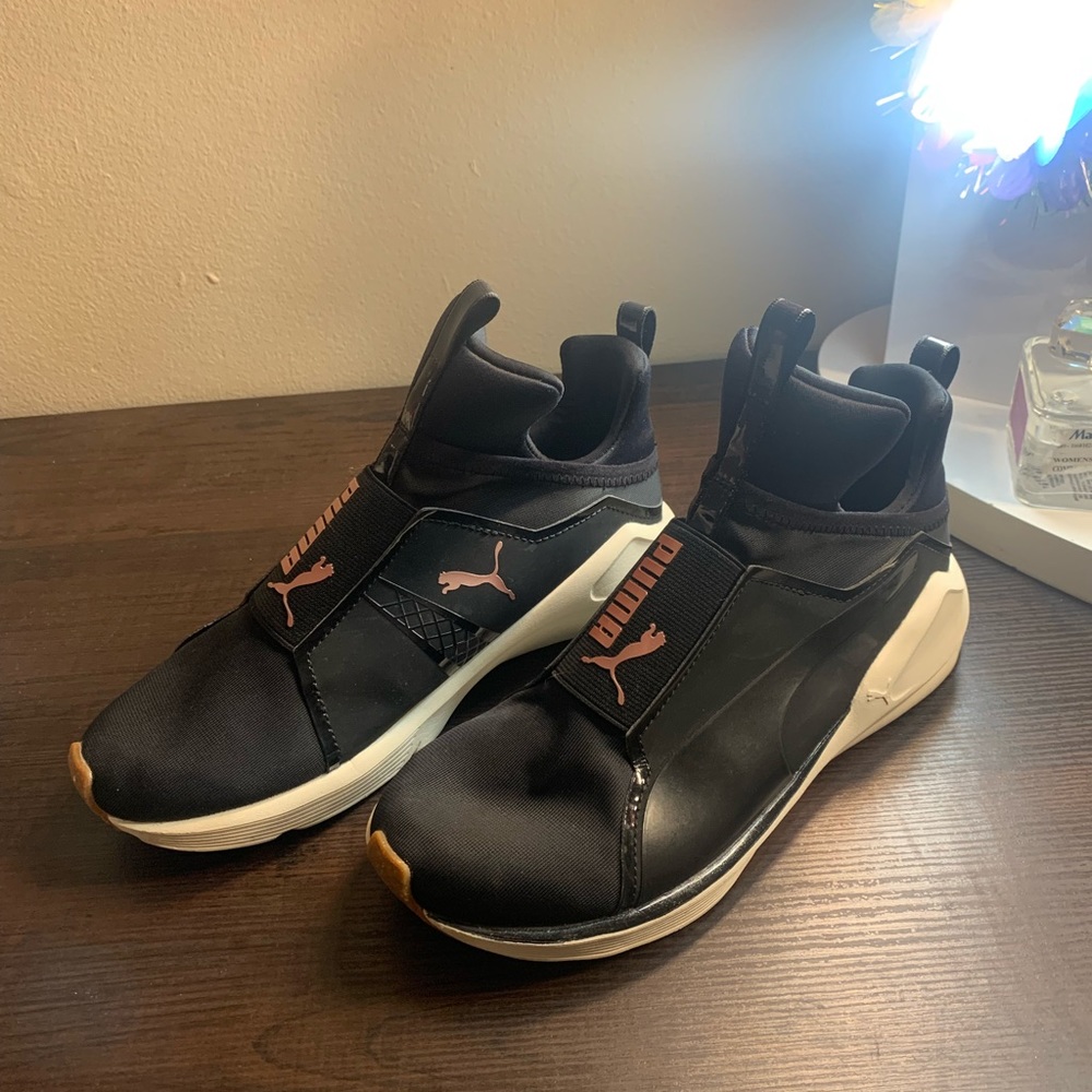 PUMA Fierce VR Black/Pink Slip On Training Shoes Sneakers 19034701 Women's
